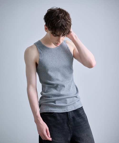 NUMBER (N)INE(ナンバーナイン)の「【NUMBER(N)INE/ナンバーナイン】2 PACK SET RIB TANK TOP /2枚セット/無地/シンプル/タンクトップ(タンクトップ・メンズ・グレー/ブラック/ホワイト・M/L/XL)」の8枚目の写真