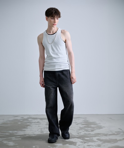 NUMBER (N)INE(ナンバーナイン)の「【NUMBER(N)INE/ナンバーナイン】2 PACK SET RIB TANK TOP /2枚セット/無地/シンプル/タンクトップ(タンクトップ・メンズ・グレー/ブラック/ホワイト・M/L/XL)」の6枚目の写真