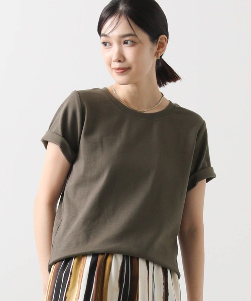 Gready Brilliant(グレディブリリアン)の「CICA配合クルーカットソー(Tシャツ/カットソー・レディース・チャコールグレー/オフホワイト/グレイッシュベージュ・FREE)」の16枚目の写真