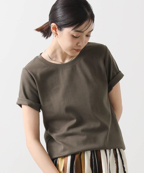 Gready Brilliant(グレディブリリアン)の「CICA配合クルーカットソー(Tシャツ/カットソー・レディース・チャコールグレー/オフホワイト/グレイッシュベージュ・FREE)」の19枚目の写真