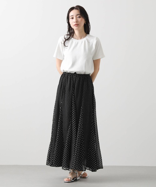 Gready Brilliant(グレディブリリアン)の「CICA配合クルーカットソー(Tシャツ/カットソー・レディース・チャコールグレー/オフホワイト/グレイッシュベージュ・FREE)」の4枚目の写真