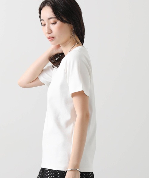 Gready Brilliant(グレディブリリアン)の「CICA配合クルーカットソー(Tシャツ/カットソー・レディース・チャコールグレー/オフホワイト/グレイッシュベージュ・FREE)」の9枚目の写真