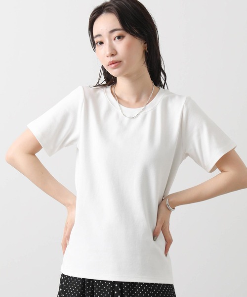 Gready Brilliant(グレディブリリアン)の「CICA配合クルーカットソー(Tシャツ/カットソー・レディース・チャコールグレー/オフホワイト/グレイッシュベージュ・FREE)」の11枚目の写真