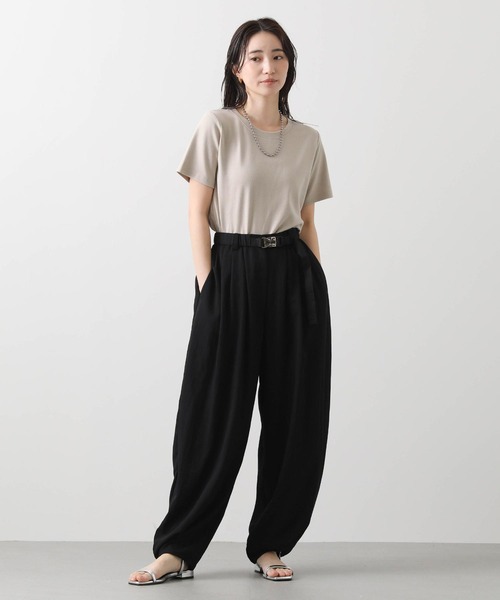 Gready Brilliant(グレディブリリアン)の「CICA配合クルーカットソー(Tシャツ/カットソー・レディース・チャコールグレー/オフホワイト/グレイッシュベージュ・FREE)」の20枚目の写真