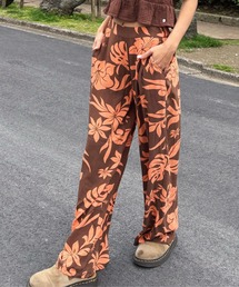 パンツ（オレンジ/橙色系・花柄・ボタニカル柄）ファッション通販