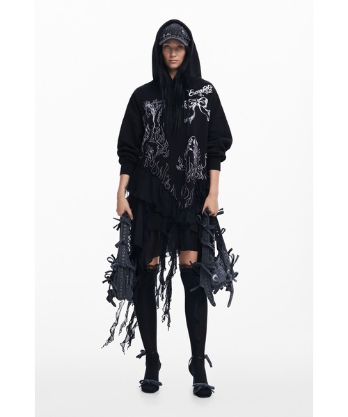 デシグアル Desigual Maria Escote スリット フリルワンピース