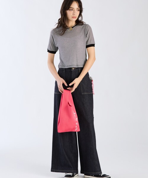To b. by agnes b.(トゥービーバイアニエスベー)の「シアー コットン 半袖 リンガーTシャツ(Tシャツ/カットソー・レディース・ブラック×ホワイト・40/38)」の6枚目の写真
