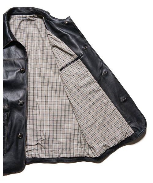 uniform experiment(ユニフォームエクスペリメント)の「LEATHER CAR COAT(ブルゾン・メンズ・ブラック・2/3/1/4/5)」の6枚目の写真