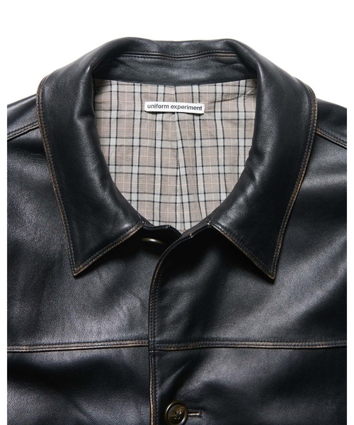 uniform experiment(ユニフォームエクスペリメント)の「LEATHER CAR COAT(ブルゾン・メンズ・ブラック・2/3/1/4/5)」の7枚目の写真