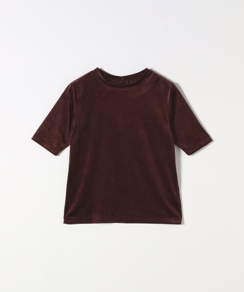 SHIPS any(シップス エニィ)の「SHIPS any:〈洗濯機可能〉ポリエステル ベロア ハーフスリーブ コンパクト TEE(Tシャツ/カットソー・レディース・ワイン/ブラック/キャメル・ONE SIZE)」の6枚目の写真