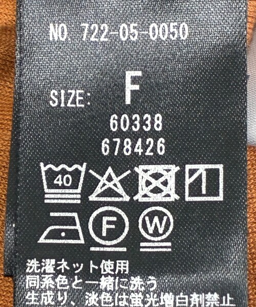 SHIPS any(シップス エニィ)の「SHIPS any:〈洗濯機可能〉ポリエステル ベロア ハーフスリーブ コンパクト TEE(Tシャツ/カットソー・レディース・ワイン/ブラック/キャメル・ONE SIZE)」の4枚目の写真