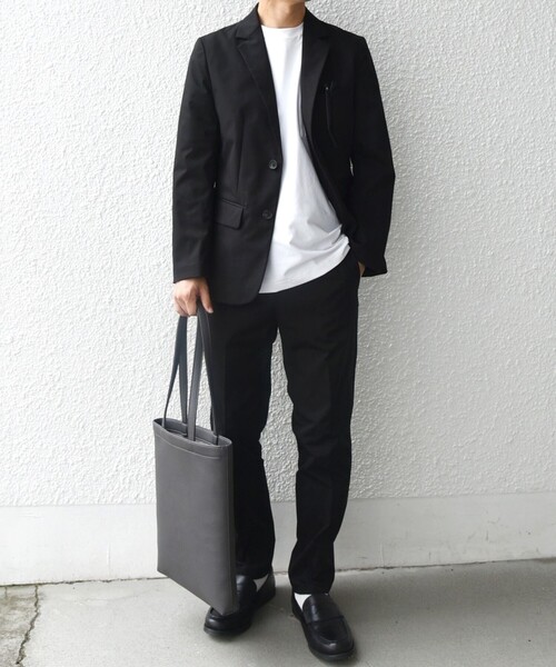 SHIPS any（シップス エニィ）の「SHIPS any: スプリット レザー スマート トートバッグ◇（トートバッグ・メンズ・ブラック/ネイビー/グレー・ONE SIZE）」の4枚目の写真