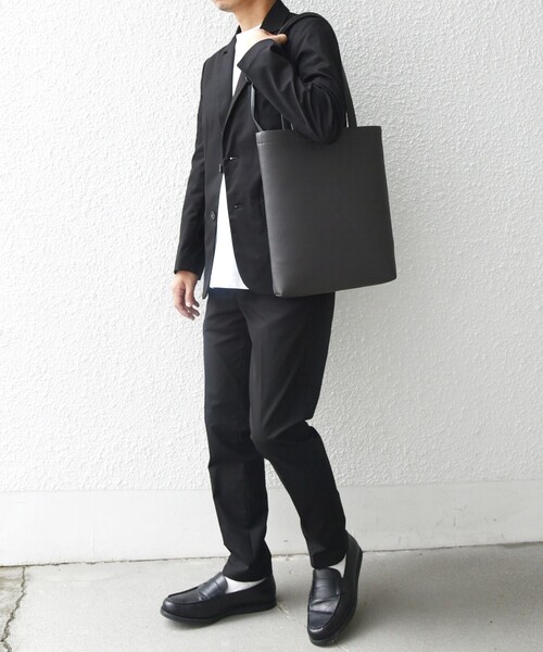 SHIPS any（シップス エニィ）の「SHIPS any: スプリット レザー スマート トートバッグ◇（トートバッグ・メンズ・ブラック/ネイビー/グレー・ONE SIZE）」の5枚目の写真