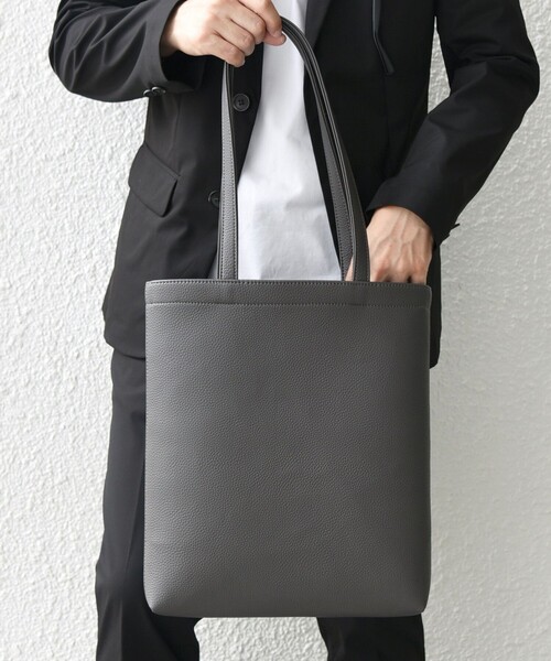 SHIPS any（シップス エニィ）の「SHIPS any: スプリット レザー スマート トートバッグ◇（トートバッグ・メンズ・ブラック/ネイビー/グレー・ONE SIZE）」の6枚目の写真