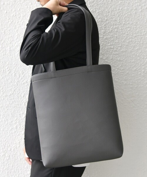 SHIPS any（シップス エニィ）の「SHIPS any: スプリット レザー スマート トートバッグ◇（トートバッグ・メンズ・ブラック/ネイビー/グレー・ONE SIZE）」の7枚目の写真