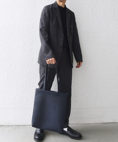 SHIPS any（シップス エニィ）の「SHIPS any: スプリット レザー スマート トートバッグ◇（トートバッグ・メンズ・ブラック/ネイビー/グレー・ONE SIZE）」の14枚目の写真