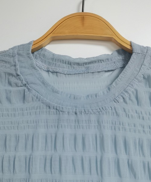 ReRe(リリ)の「シアー格子メッシュトップス(Tシャツ/カットソー・レディース・ホワイト/ブルー/ベージュ/ブラック・FREE)」の20枚目の写真