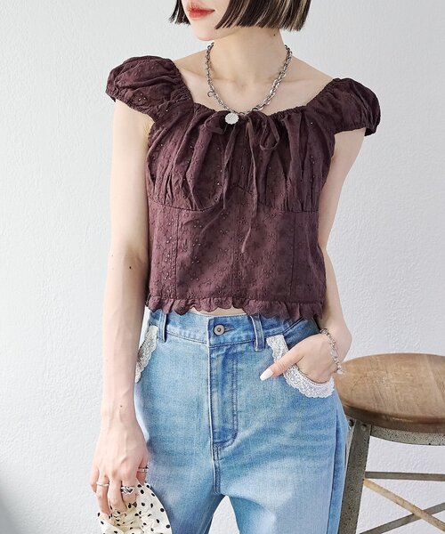 セール】シフリーレースパフブラウス（シャツ/ブラウス）｜w