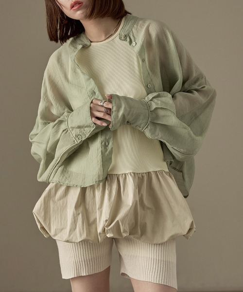 Fashion Letter(ファッションレター)の「バルーンペプラム アメリカンスリーブリブタンク(タンクトップ・レディース・ブラック/アイボリー/ホワイト・M)」の19枚目の写真