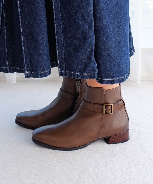 MODE KAORI（モードカオリ）の「【本革】スクエアショートブーツ/21530（ブーツ・レディース・ダークブラウン/グレー/ブラック・25cm/24.5cm/24cm/23.5cm/23cm/22.5cm）」の13枚目の写真