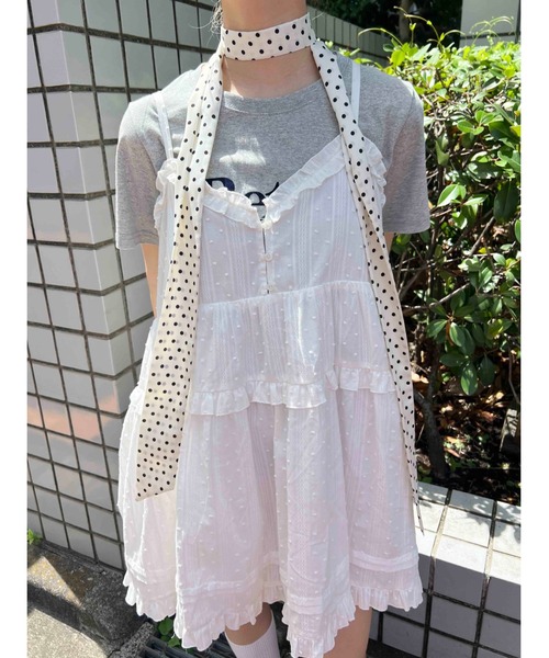 WC（ダブル シー）の「ドットマルチロングスカーフ（バンダナ/スカーフ・レディース・ホワイト/ブラック・FREE）」の3枚目の写真