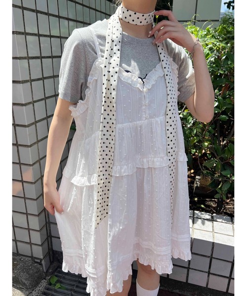 WC（ダブル シー）の「ドットマルチロングスカーフ（バンダナ/スカーフ・レディース・ホワイト/ブラック・FREE）」の4枚目の写真