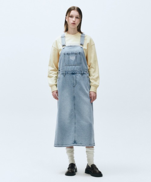 MARITHE + FRANCOIS GIRBAUD(マリテフランソワジルボー)の「W DENIM OVERALL SKIRT(サロペット/オーバーオール・レディース・オートミール/ブルー・フリー)」の3枚目の写真
