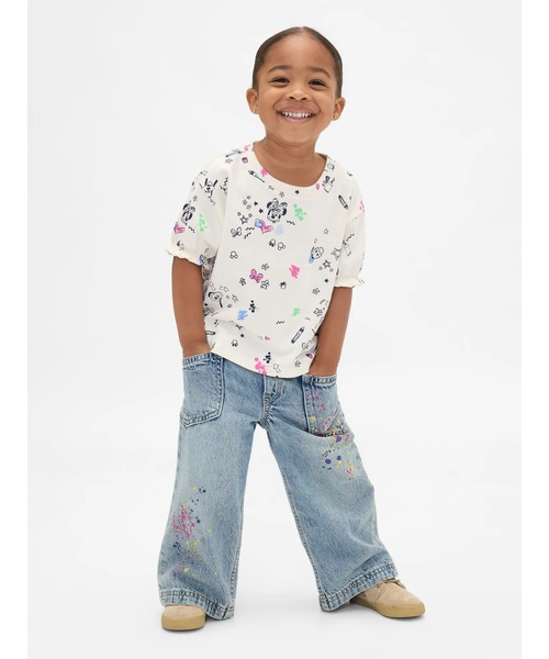 GAP（ギャップ）の「プルオン バギー ワイドデニム (幼児・ベビー)（デニムパンツ・キッズ・マルチ・70cm/80ｃｍ/90cm/95cm/100cm/105cm/110cm）」の3枚目の写真