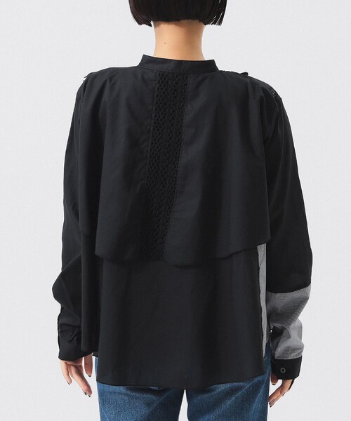 TORI-TO(トリト)の「【別注】TORI-TO / レイヤード シャツ(シャツ/ブラウス・レディース・ネイビー/ブラック・ONE SIZE)」の9枚目の写真