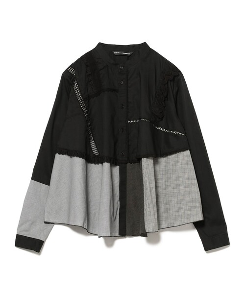 TORI-TO(トリト)の「【別注】TORI-TO / レイヤード シャツ(シャツ/ブラウス・レディース・ネイビー/ブラック・ONE SIZE)」の14枚目の写真