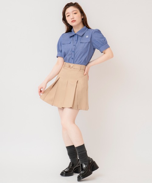REDYAZEL（レディアゼル）の「ビジューロゴシャツブラウス（シャツ/ブラウス・レディース・ブルー系その他/ホワイト/ブラック・FREE）」の9枚目の写真