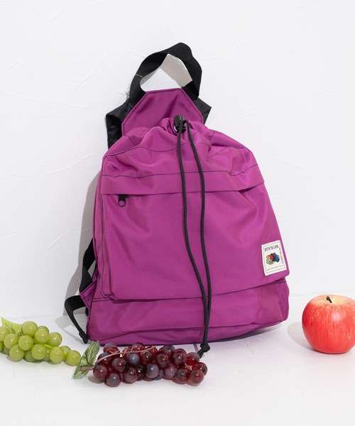 FRUIT OF THE LOOM(フルーツオブザルーム)の「【FRUIT OF THE LOOM】FTL COLOR PURSE BACKPACK / バックパック / 巾着(バックパック/リュック・メンズ・ブラック/カーキ/ピンク/ベージュ/グレー・FREE)」の12枚目の写真
