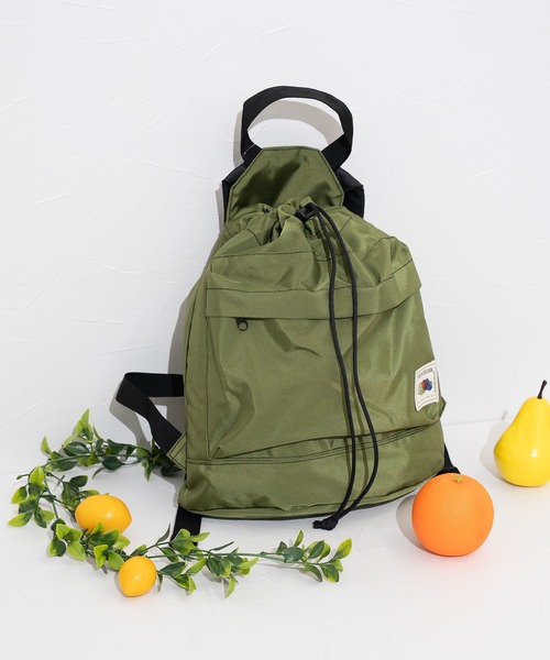 FRUIT OF THE LOOM(フルーツオブザルーム)の「【FRUIT OF THE LOOM】FTL COLOR PURSE BACKPACK / バックパック / 巾着(バックパック/リュック・メンズ・ブラック/カーキ/ピンク/ベージュ/グレー・FREE)」の16枚目の写真