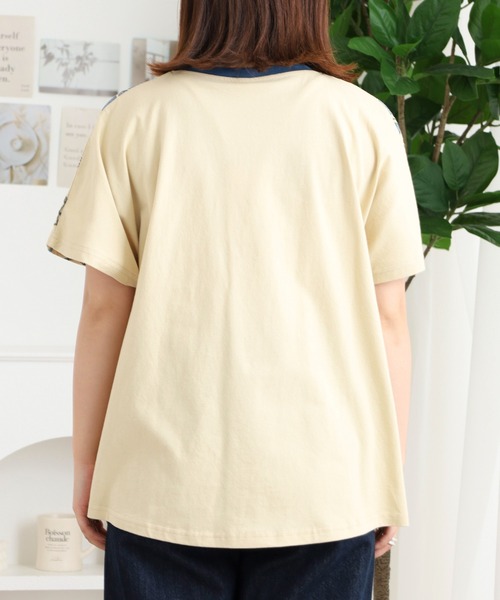 Emago(イマゴ)の「EMAGO 大柄花刺繍ドルマンT(Tシャツ/カットソー・レディース・ネイビー/ブラック/アイボリー・FREE)」の11枚目の写真