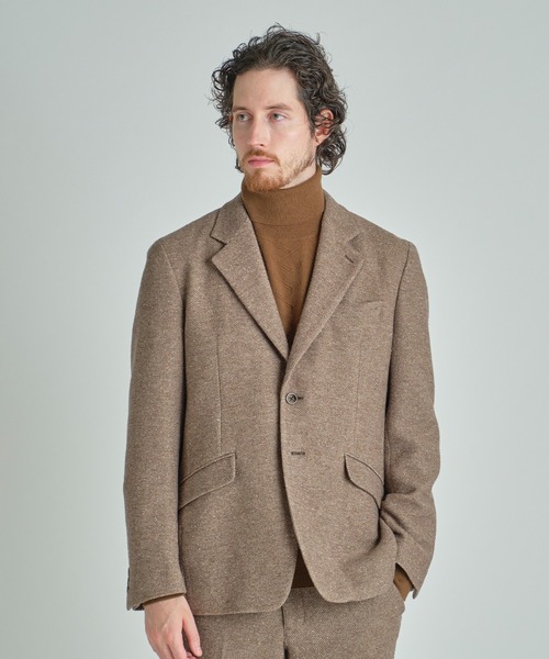 MEN'S BIGI（メンズビギ）の「シルクネップウール絡みジャケット（テーラードジャケット・メンズ・ブラック/ベージュ・04/03/02/01）」の14枚目の写真