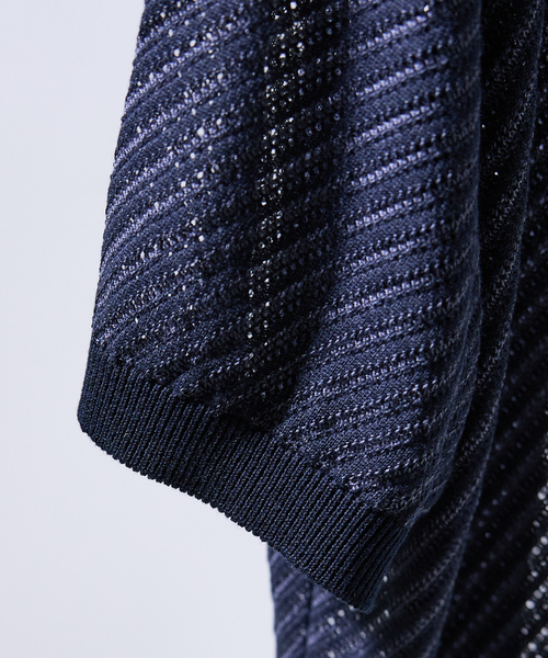 ABAHOUSE（アバハウス）の「【透かし編み】バイアス メッシュニットポロ / ニットシャツ（シャツ/ブラウス・メンズ・ブラック/イエロー/グリーン系その他・46/48）」の6枚目の写真