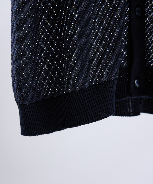 ABAHOUSE（アバハウス）の「【透かし編み】バイアス メッシュニットポロ / ニットシャツ（シャツ/ブラウス・メンズ・ブラック/イエロー/グリーン系その他・46/48）」の7枚目の写真