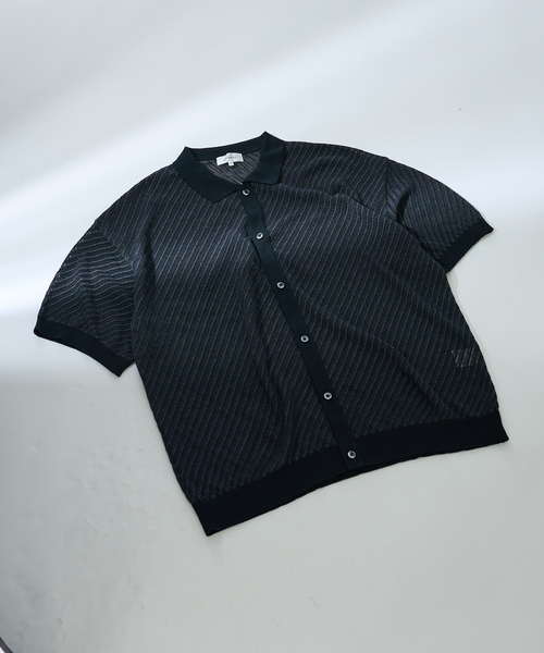 ABAHOUSE（アバハウス）の「【透かし編み】バイアス メッシュニットポロ / ニットシャツ（シャツ/ブラウス・メンズ・ブラック/イエロー/グリーン系その他・46/48）」の10枚目の写真