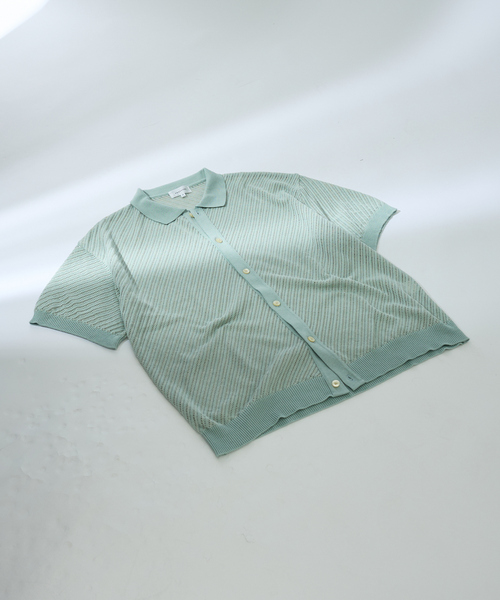 ABAHOUSE（アバハウス）の「【透かし編み】バイアス メッシュニットポロ / ニットシャツ（シャツ/ブラウス・メンズ・ブラック/イエロー/グリーン系その他・46/48）」の19枚目の写真