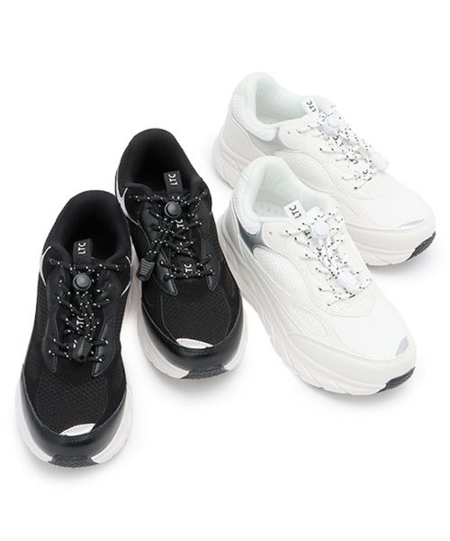 LOVETOXIC（ラブトキシック）の「【ラク軽】軽量ドローコードスニーカー（スニーカー・キッズ・ブラック/ホワイト・23-23.5cm/24-24.5cm/22-22.5）」の3枚目の写真