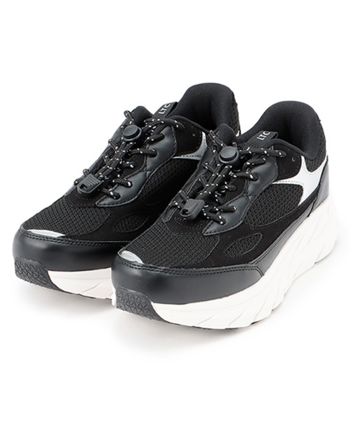 LOVETOXIC（ラブトキシック）の「【ラク軽】軽量ドローコードスニーカー（スニーカー・キッズ・ブラック/ホワイト・23-23.5cm/24-24.5cm/22-22.5）」の6枚目の写真