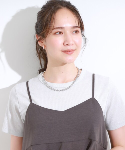 SHOO・LA・RUE（シューラルー）の「ボールチェーンネックレス（ネックレス・レディース・ゴールド/ブラック/シルバー・00）」の8枚目の写真