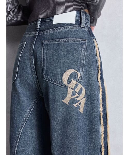 GYDA(ジェイダ)の「ハイウエストside slit GYDAワイドデニムパンツ(デニムパンツ・レディース・ブルー/ライトブルー・SMALL/MEDIUM)」の9枚目の写真