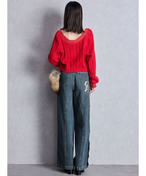 GYDA(ジェイダ)の「ハイウエストside slit GYDAワイドデニムパンツ(デニムパンツ・レディース・ブルー/ライトブルー・SMALL/MEDIUM)」の13枚目の写真