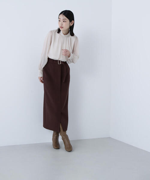 NATURAL BEAUTY BASIC(ナチュラルビューティーベーシック)の「◇ハイネックボリュームシアーブラウス(シャツ/ブラウス・レディース・オフホワイト/ライトグリーン/ダークブラウン/ベージュ・MEDIUM/SMALL)」の17枚目の写真