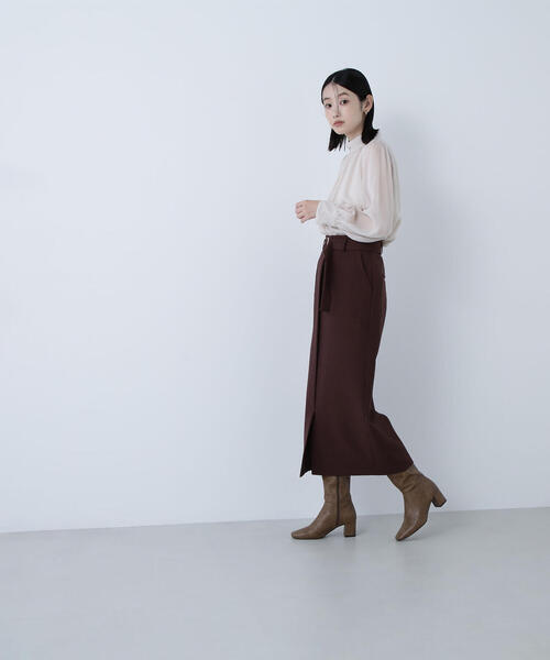 NATURAL BEAUTY BASIC(ナチュラルビューティーベーシック)の「◇ハイネックボリュームシアーブラウス(シャツ/ブラウス・レディース・オフホワイト/ライトグリーン/ダークブラウン/ベージュ・MEDIUM/SMALL)」の19枚目の写真