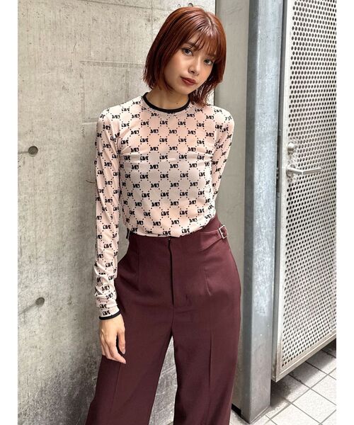 MURUA（ムルーア）の「【セットアップ対応】サイドベルトパンツ（スラックス・レディース・グレー/ボルドー/ブラウン・1/2）」の9枚目の写真