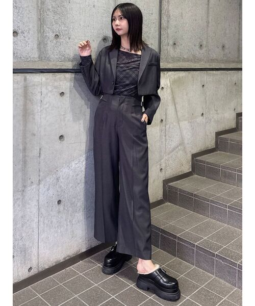 セール】【セットアップ対応】サイドベルトパンツ（スラックス