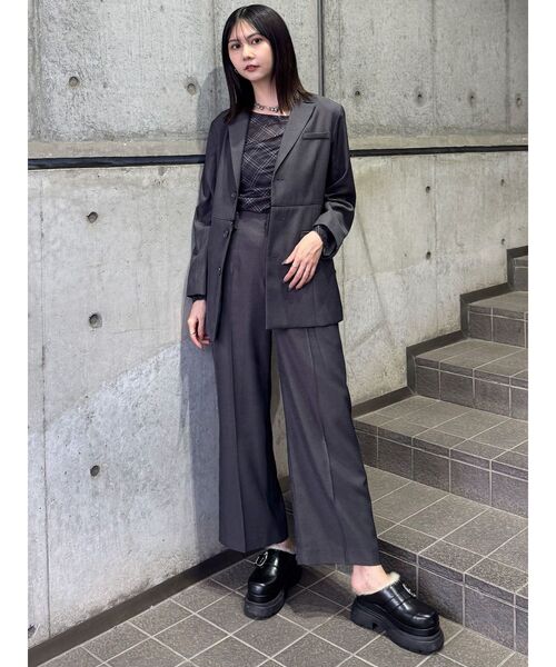 MURUA（ムルーア）の「【セットアップ対応】サイドベルトパンツ（スラックス・レディース・グレー/ボルドー/ブラウン・1/2）」の13枚目の写真