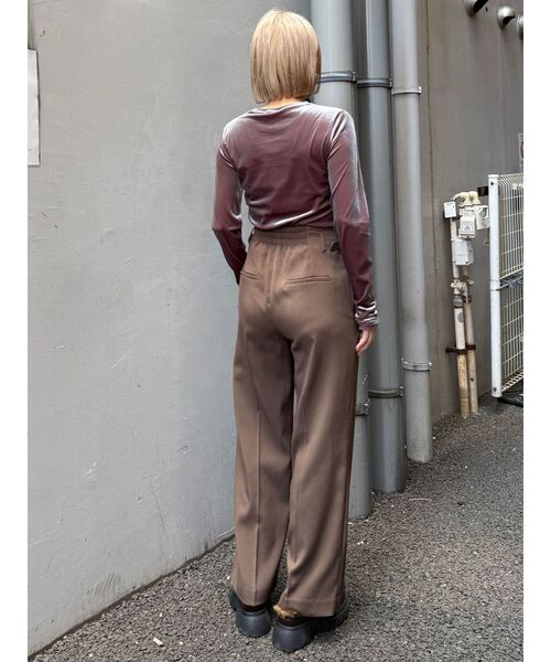 セットアップ対応】サイドベルトパンツ（スラックス）｜MURUA